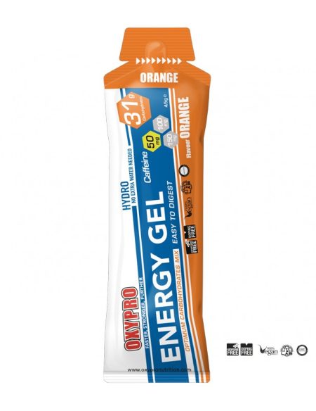 Gel energético naranja con cafeina