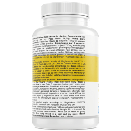 CDA – Diurético Natural – 100 cápsulas – evita retención de líquidos y promueve un balance hídrico equilibrado