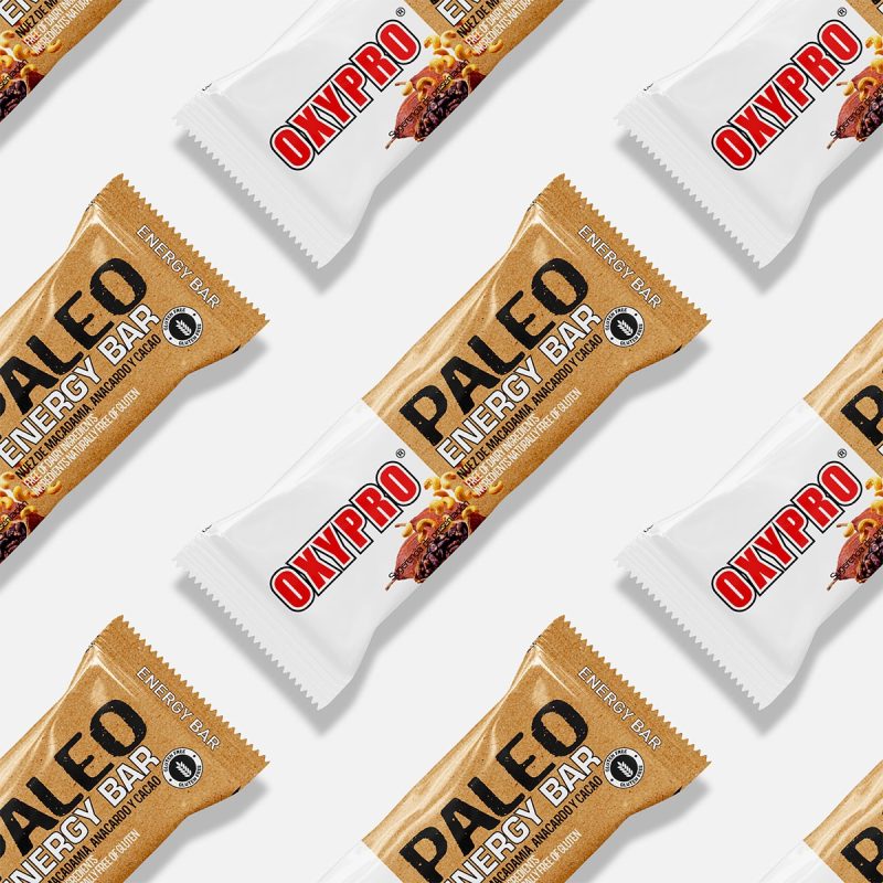 Barrita energética Paleo energy bar sabor macadamia, anacardo y cacao. La Barrita ideal para competición.