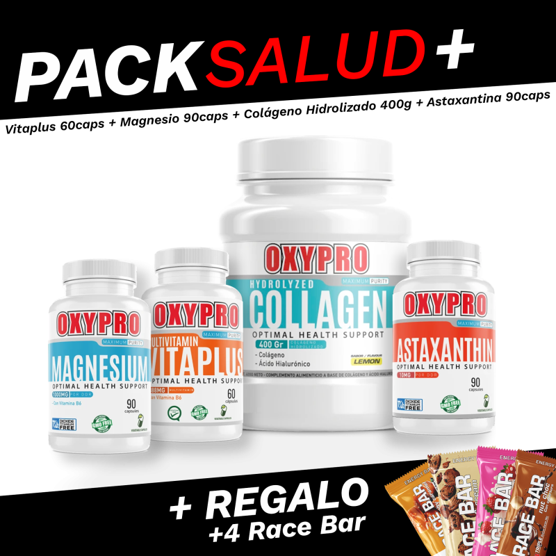 Pack Salud PLUS (astaxantina + multivitamínico + magnesio + colágeno)