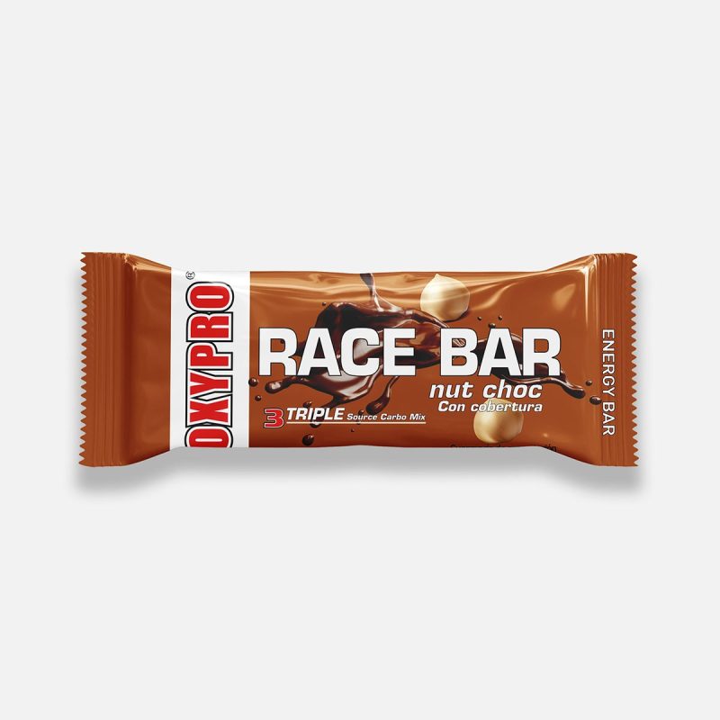 Barrita energetica sabor chocolate avellana con cobertura. Barrita energetica ciclismo, triatlon.