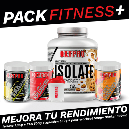 Pack FITNESS PLUS (ISOLATE 1,8kg + EAA 500g + XPLOSION 500g + POST-WORKOUT + Shaker 300ml)