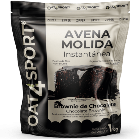 OAT4SPORT - Avena integral molida 1kg sabor Brownie de chocolate