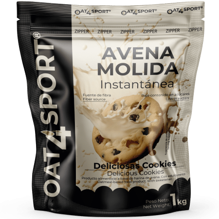 OAT4SPORT - Avena integral molida 1kg sabor Deliciosas cookies