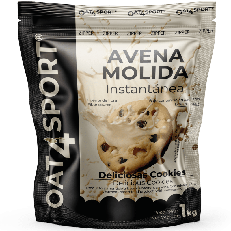 OAT4SPORT - Avena integral molida 1kg sabor Deliciosas cookies